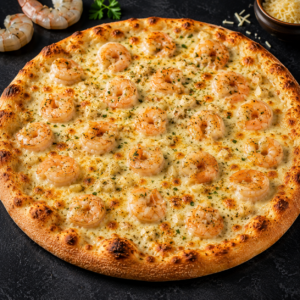 pizza gambas y queso
